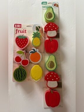 Joie Fruit & Veggie Foam Sponges - Assorted Colors New